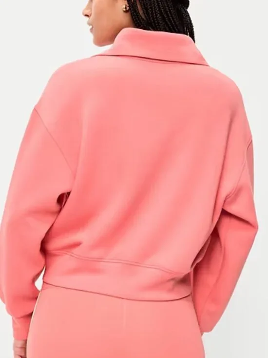 Old Navy Bounce Fleece Half-Zip Pullover Sweatshirt - XS - Coho Salmon / Coral - Picture 3 of 7